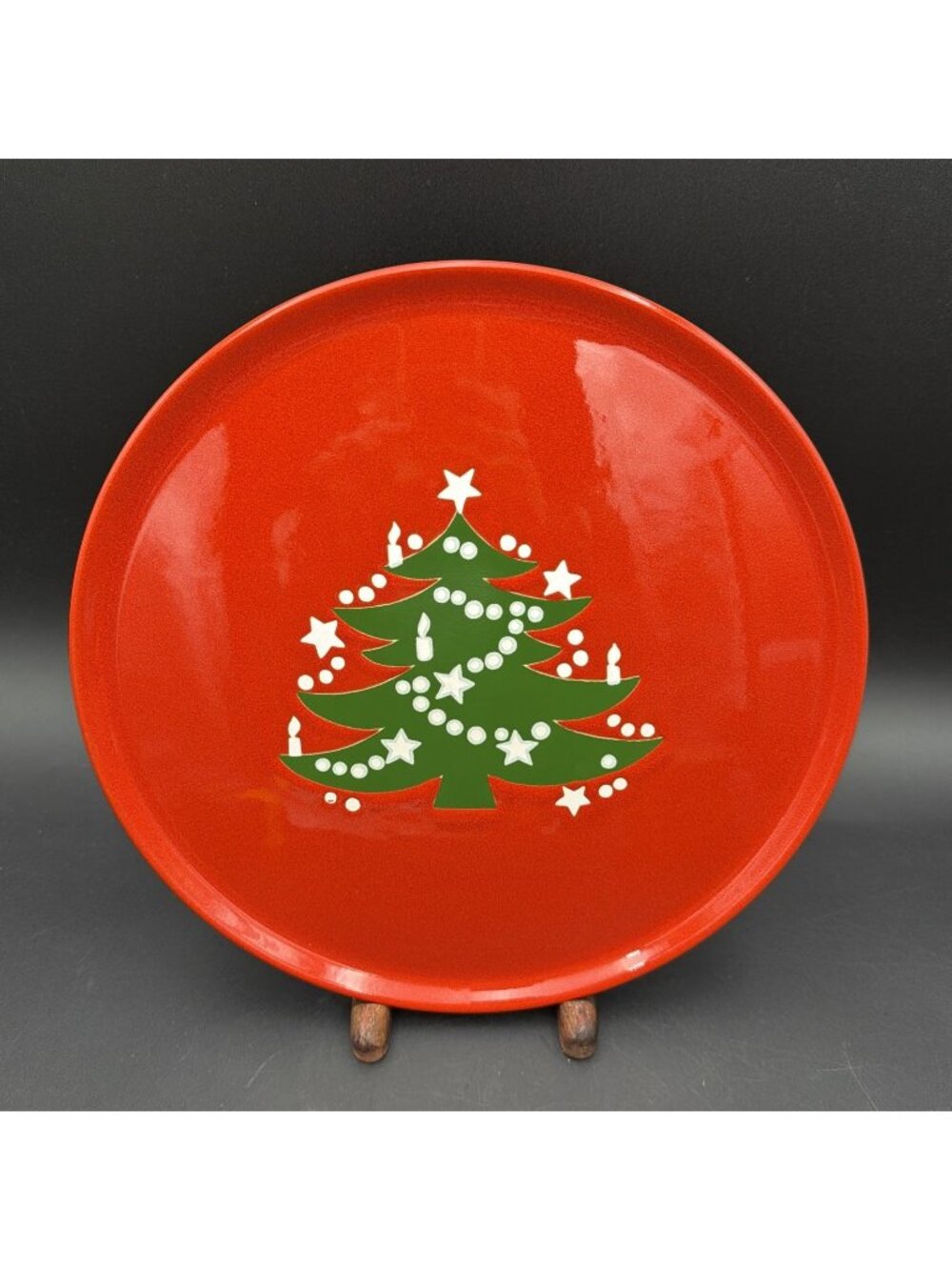 Waechtersbach Christmas Tree Red 12-1/4" Cake Plate Charger Platter W Germany